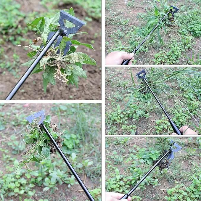 Weed Removal Tool, 2025 New Garden Weeding Tools Manganese Steel Hand Weeder Tool with Handle, 5 Teethes Dual Purpose Manual Weeders Tool Weed Pulling Tool for Garden (Black) by GreenHaven Gardens