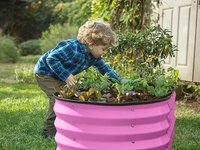 Galvanized Raised Garden Beds Outdoor // 4×2×1 ft Planter Raised Beds for Gardening, Vegetables, Flowers (Pink) // Large Metal Garden Box by GreenHaven Gardens