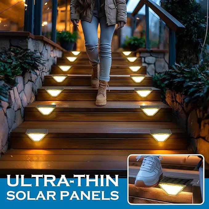 SOLPEX Solar Step Lights for Outside, 24 LEDs Solar Stair Lights Outdoor Waterproof Decor for Stair, Porch, Step, Deck, Fence, Front Door, Balcony, Patio, Wall, Yard, Garden(6 Pack, Warm White) by GreenHaven Gardens