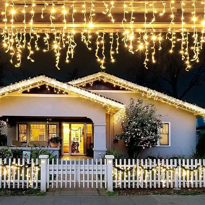 JMEXSUSS 200 LED Icicle Lights, 8 Modes Icicle Lights Indoor, Warm White Icicle Christmas String Lights Outdoor Waterproof for Xmas Roof Wedding Party Holiday Room Home Decorations by GreenHaven Gardens