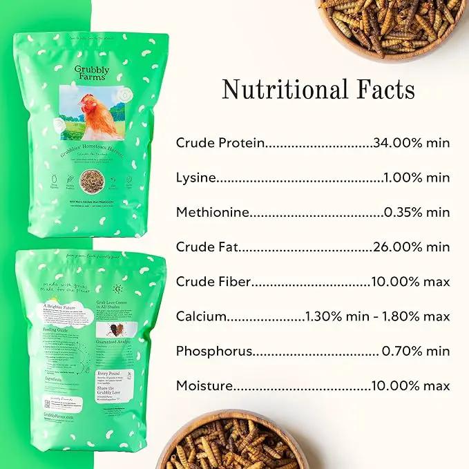 Grubblies - Black Soldier Fly Larvae for Chickens - Chicken Treats Grown in The US and Canada - for Strong Eggshells and Healthy Feathers - Grubblies Hometown Harvest 5LB by GreenHaven Gardens