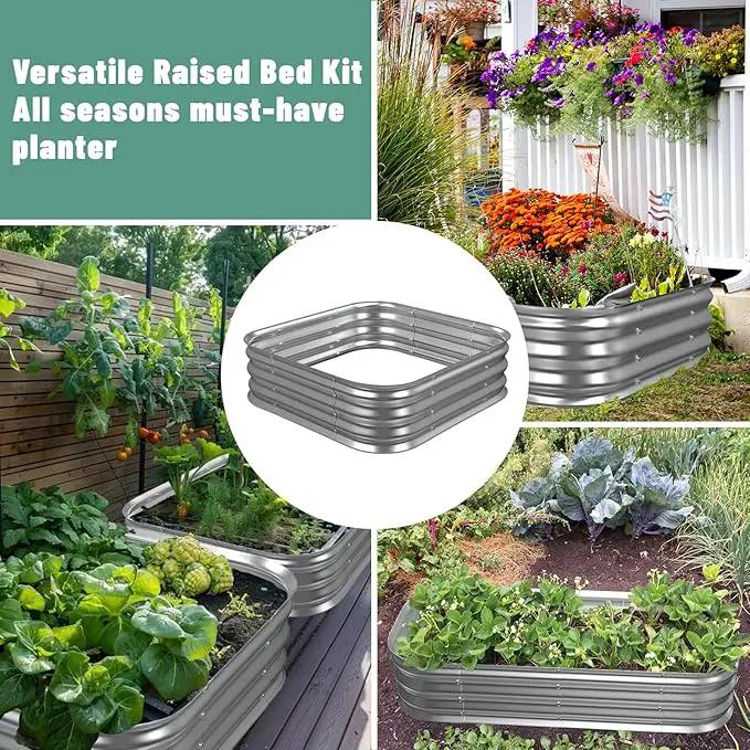 Raised Garden Bed, 3×3×1ft Galvanized Steel Planter Boxes, Heavy Duty Outdoor Raised Garden Bed Planter Kit for Gardening, Rustproof Large Garden Beds for Vegetables, Fruits, Flower Grow by GreenHaven Gardens