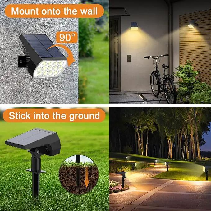 WELALO Solar Spot Lights Outdoor, [6 Pack/52 LED/3 Modes] 2-in-1 Solar Landscape Spotlights, Solar Powered Security Lights, Waterproof Wall Lights for Walkway Yard Garden Driveway(Warm White) by GreenHaven Gardens