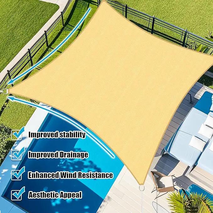 Amagenix Sun Shade Sail 5X9 Curved Edge Outdoor Shade Canopy Sand Breathable 95% UV Block Shade Cloth for Patio Garden Backyard (We Make Custom Size) by GreenHaven Gardens