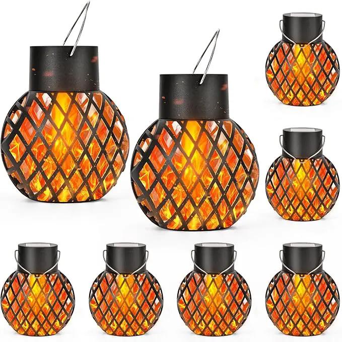 GIGALUMI Solar Lights Outdoor Waterproof,8 Pack Solar Hanging Lights with Flickering Flame,Outdoor Solar Lights for Yard,Patio,Tree,Camping,Christmas Decoration,New Upgraded Larger Lanterns by GreenHaven Gardens