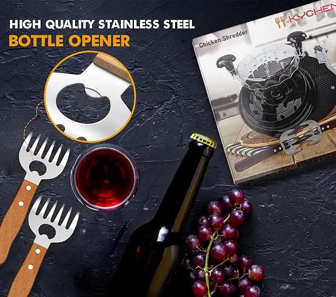Chicken Shredder Tool Twist Plus Meat Claws and Cleaning Brush - Kitchen Essentials - Meal Prep Tools - Pulled Pork Shredder - Meat Shredder Tool Twist - Kitchen and Barbecue Gifts by GreenHaven Gardens