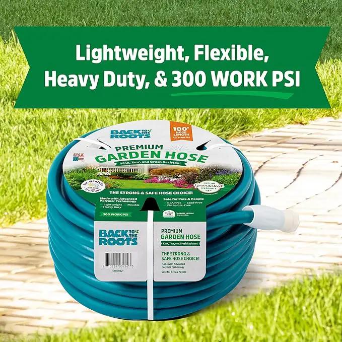 Back to the Roots Kink Resistant, BPA-Free Garden Hose, 100ft by GreenHaven Gardens