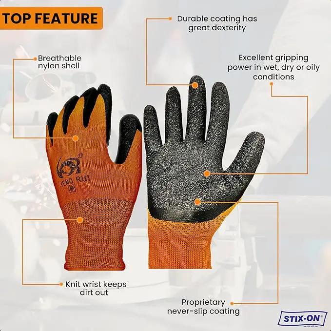 10 OR 20 Pairs Work Gloves–Heavy Duty Rubber Coated Safety Work Gloves–Multipurpose Gloves by GreenHaven Gardens