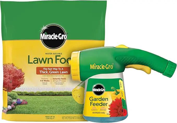 Miracle-Gro Water Soluble Lawn Food and Garden Feeder Bundle, Hose-End Feeding System for Lawns by GreenHaven Gardens