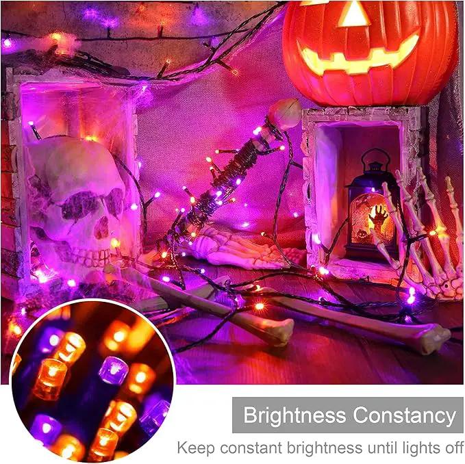 weillsnow 164FT 500 LED Halloween Lights, 8 Modes Waterproof Plug in String Lights for Halloween Indoor Outdoor Yard Party Wedding Garden Home Decorations (Purple & Orange) by GreenHaven Gardens