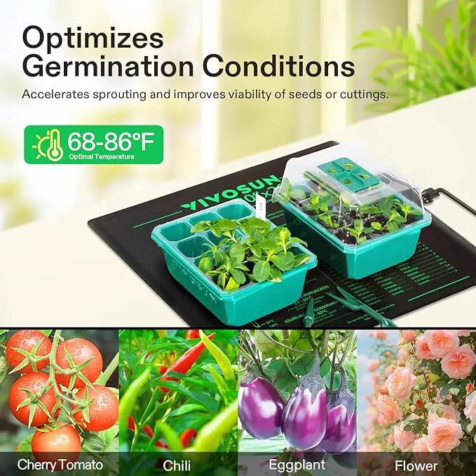 VIVOSUN 20" x 20.75" Seedling Heat Mat and Digital Thermostat Combo Set, UL & MET-Certified Warm Hydroponic Heating Pad for Germination, Indoor Gardening, Greenhouse by GreenHaven Gardens