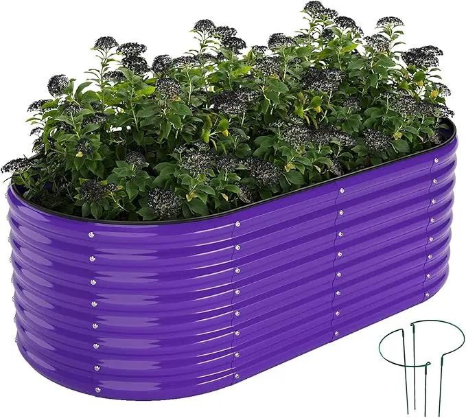 Galvanized Metal Planter Raised Garden Bed Kit for Gardening Outdoor，6x3x2ft Planter Grow Garden Box Raised Flower Bed，Long Vegetable Clearance Herb Raised Garden Beds for Container Gardening by GreenHaven Gardens