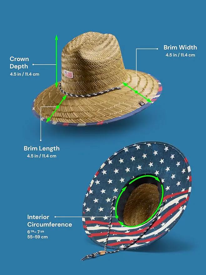 Straw Hat for Men & Women | Lifeguard Hat, Beach Hat & Sun Hat | UPF 50+ Wide Brim for Sun Protection | One Size | Hemlock by GreenHaven Gardens