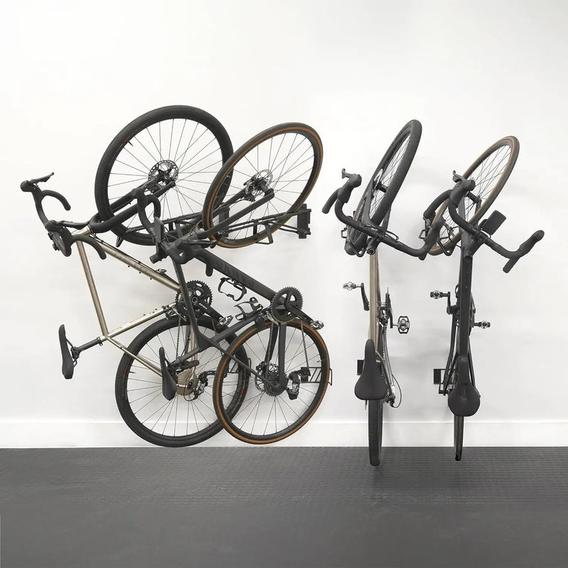 StoreYourBoard SwivelStow Road & Gravel Bike Storage Rack 4 Pack – Heavy Duty Bike Hanger, No-Lift Bike Wall Mount for Garage Bike Storage, Holds 70 lbs, Patent-Pending by GreenHaven Gardens