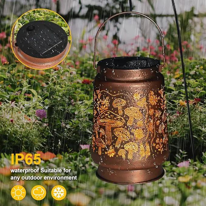 Mushroom Solar Lanterns Outdoor Waterproof Garden Decor Birthday Gifts for Women Mom Grandma Metal Hanging Solar Lights Decoration for Outside LED Lanterns for Yard Patio Lawn Pathway Landscape by GreenHaven Gardens