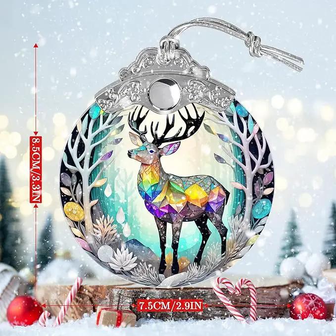 Stained Glass Suncatcher, Jocidea Deer Ornament, Christmas Ornaments, Holidays Ornaments, Christmas Tree Decor, Deer Decor for Home, Deer Gifts by GreenHaven Gardens