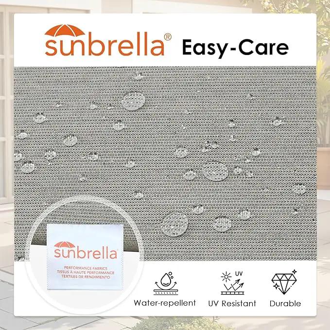 Outdoor Sunbrella Round Corner Seat Cushion, 17"x16"x2", Set of 4, Non Slip Seat Cushion Pads with Removable Cover for Patio Furniture, Garden Yard Lawn, Specrtum Pebble by GreenHaven Gardens