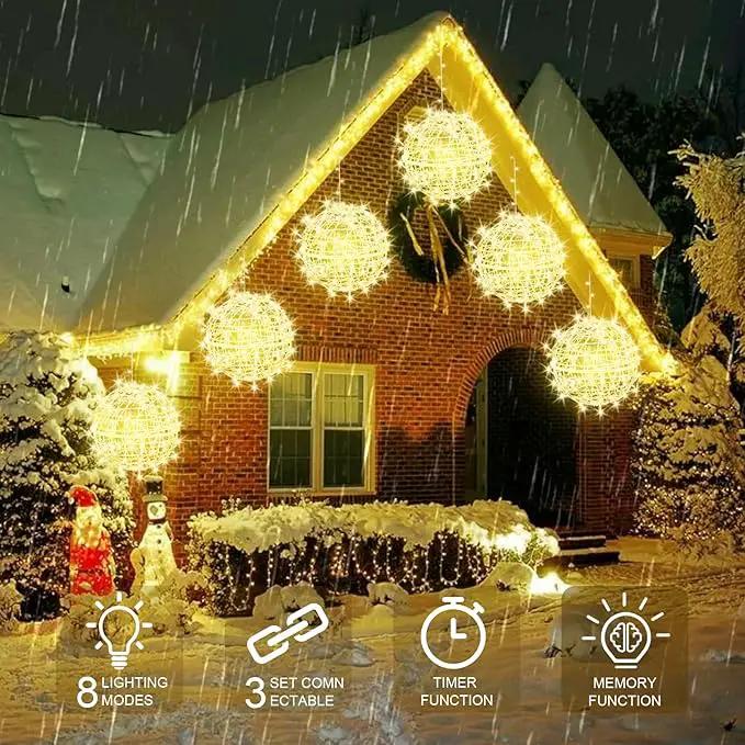 Christmas String Lights Outdoors,4 Pack 11.81" Sphere Lights,Ball Tree Garden Globe Lights for Home, Party, Christmas, Porch Patio,Wedding, Garden,Tree Decoration with Plug by GreenHaven Gardens