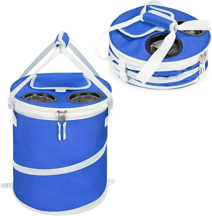 Tirrinia Large Pop-Up Golf Cooler Bag- Insulated Collapsible Cooler with Flat Drink Table for Golf Cart, Lightweight and Portable Ice Beach Cooler for Travel, Fishing, Picnics, Hiking, Camping by GreenHaven Gardens