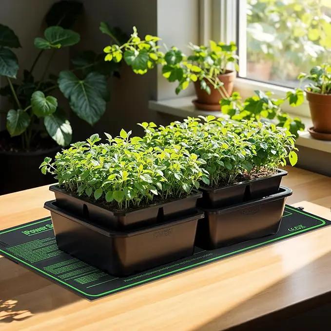 iPower Durable Seedling Heat Mat Warm 10" x 20" Hydroponic Heating Pad Waterproof for Seed Starting Greenhouse and Germination by GreenHaven Gardens