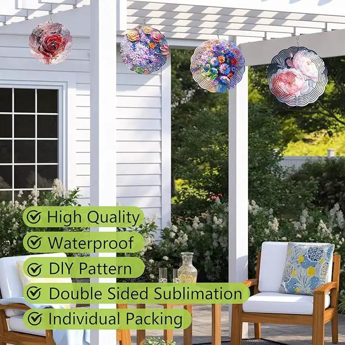 10 Pack Sublimation Wind Spinner Blanks 8 Inch,3D Wind Spinners Sublimation Blanks Products Bulk Aluminum Metal Sublimation Blank Wind Spinner for DIY Gift Indoor Outdoor Decoration by GreenHaven Gardens