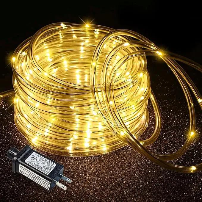 Rope Lights for Outside, 66FT 200 LED Rope Lights Outdoor/Indoor with Waterproof 8 Modes, Connectable Plug in Christmas Tree Light for Bedroom Pool Garden Party Holiday Decorations, Warm White by GreenHaven Gardens