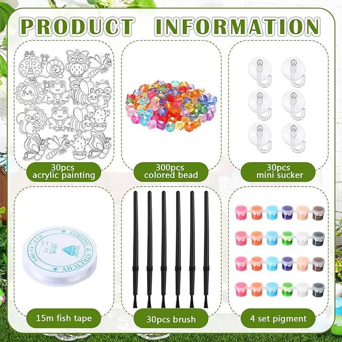 30 Sets Suncatchers Window Art Kits, DIY Sun Catchers Bulk Crafts Paint Your Own Window Ornaments for Boys Girls Classroom Home Party Birthday Activity Decor (Vibrant Style) by GreenHaven Gardens