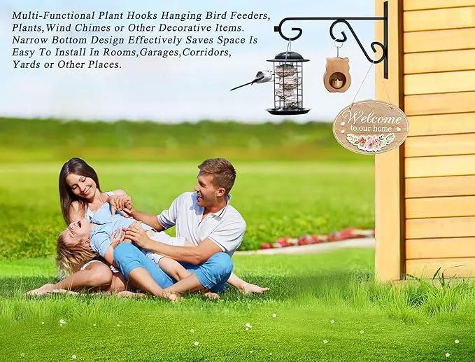 Hanging Basket Hooks 2Pcs Plant Hook,Hanging Plant Hanger Outdoor 9in Metal Plant Bracket for Hanging Flower Baskets,Planters,Lanterns,Wind Chimes by GreenHaven Gardens