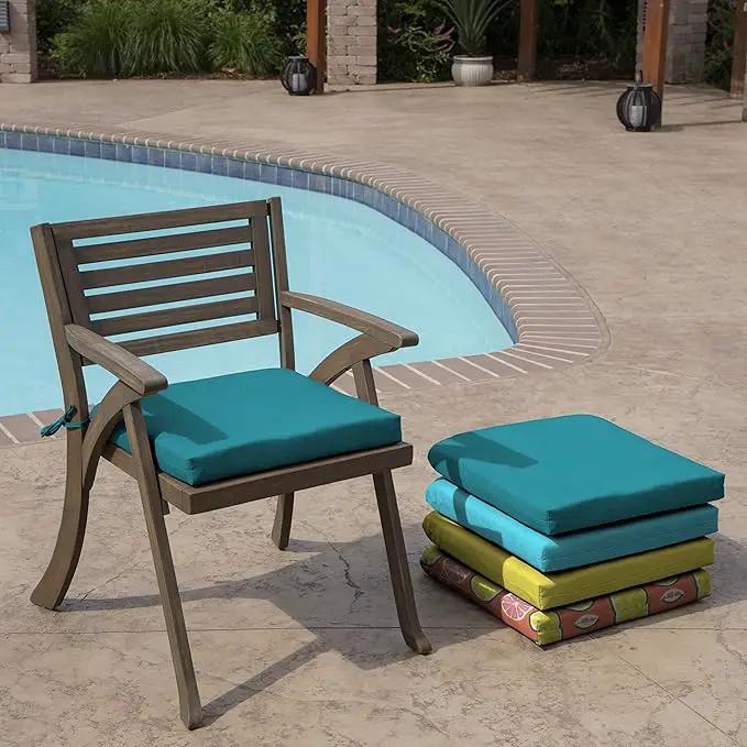 Arden Indoor/Outdoor Seat or Rocking Chair Cushion, 19 x 18, Water Repellent, Rain Proof, Fade Resistant Cushion for Rocking or Dining Chairs Lake Blue Leala by GreenHaven Gardens