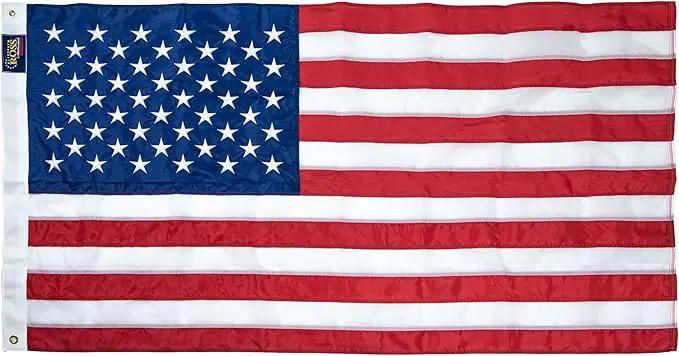 4’ x 6’ Elizabeth Ross American Flag with Embroidered Stars by GreenHaven Gardens