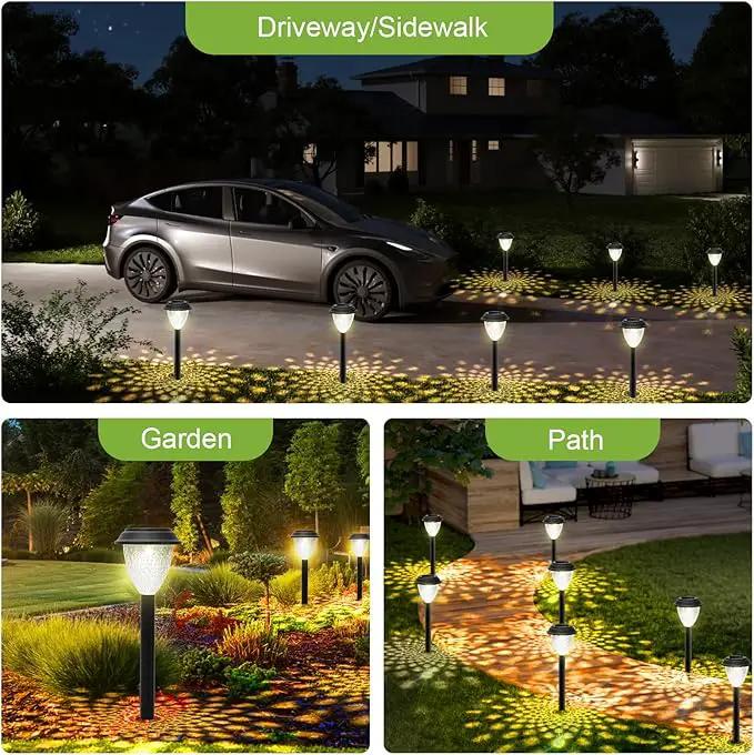 GOODFOEVER Solar Pathway Lights Outdoor, 10 Pack Solar Powered Garden Light Waterproof, Auto On/Off Solar Yard Lights for Lawn Patio Walkway Driveway Decor Landscape Lighting by GreenHaven Gardens
