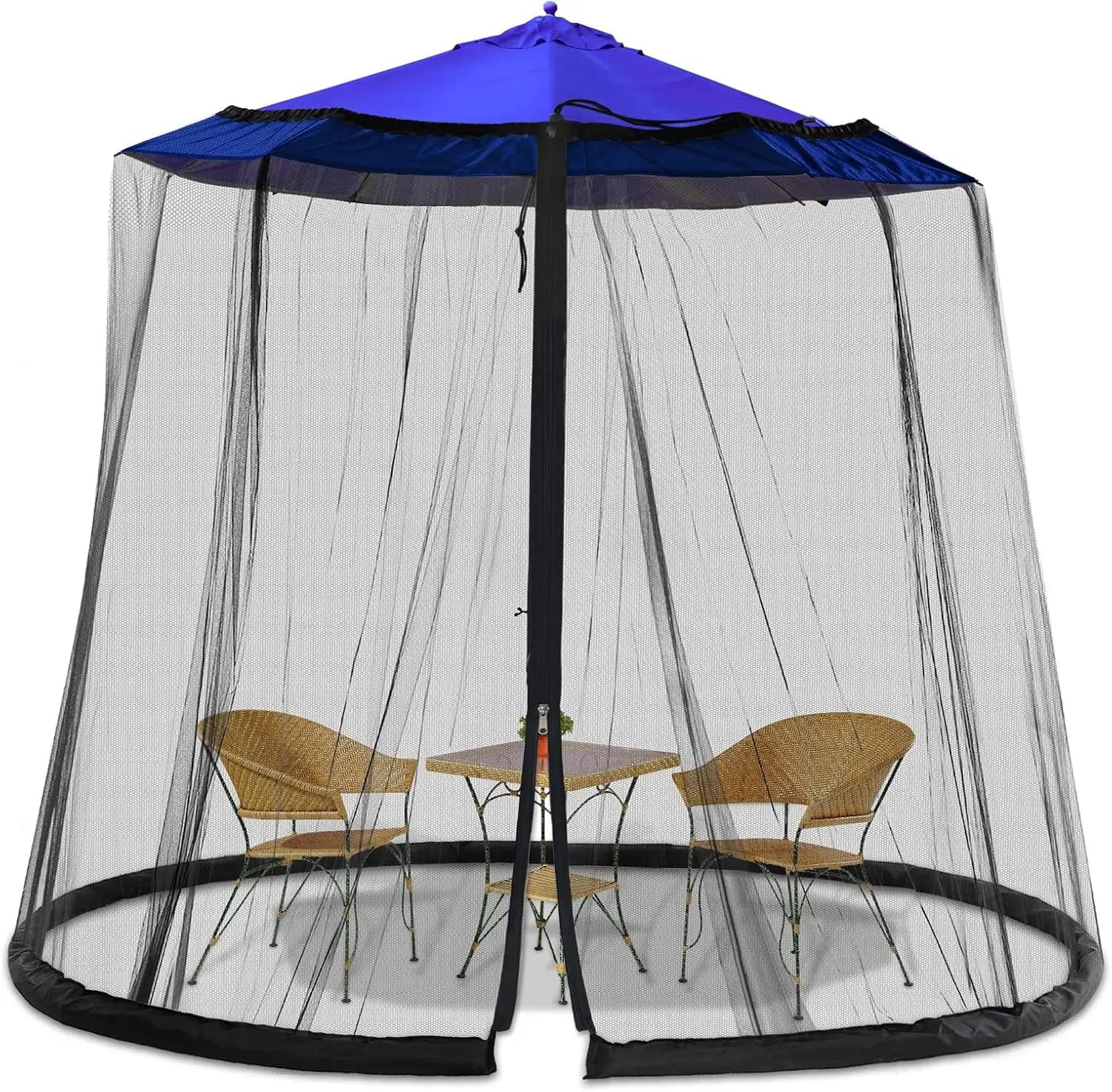 7.5-13FT Patio Mosquito Netting - Mosquito net for Patio Garden and Outdoor Umbrellas with Adjustable Elastic Cord and Zipper Umbrella net by GreenHaven Gardens