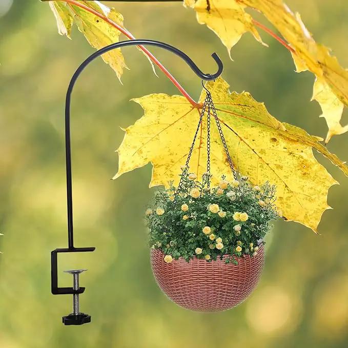 Deck Hook for Railing 4 Pack Deck Bird Feeder Pole with 2.2 Inch Strengthened Clamp for Hanging Bird Feeders, Lanterns, Wind Chimes, Flower and Plant Baskets by GreenHaven Gardens
