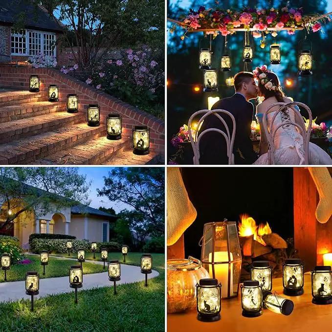 Kyoryuger Solar Lanterns Dog Solar Lights Outdoor Gifts for Women Men Dog Lovers Gifts Decorative Hanging Dog Lanterns with Stake for Yard Lawn Garden Decor Waterproof LED Dog Light by GreenHaven Gardens