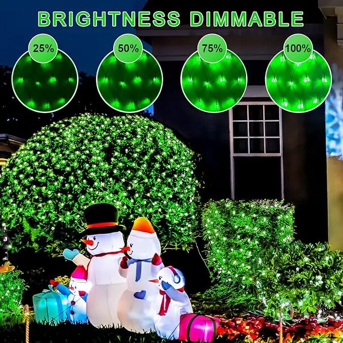 JMEXSUSS 360 LED Green Net Lights Outdoor, Connectable 12ft x 5ft Christmas Net Lights Plug in with Remote, 8 Modes Waterproof Green Christmas Lights for Bushes Christmas Halloween Decorations by GreenHaven Gardens