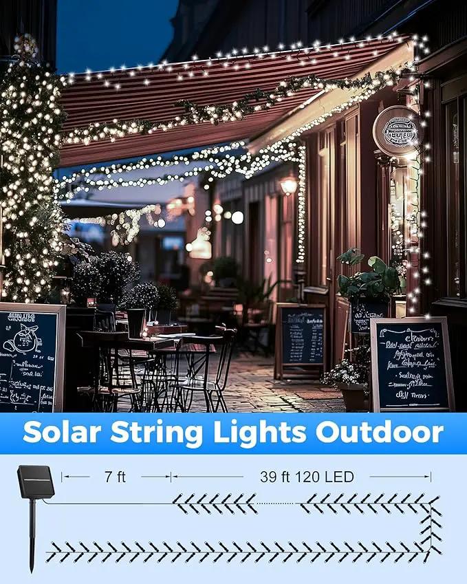 Brightown 2 Pack Solar String Lights for Outside, Each 46Ft 120 LED Solar String Lights Outdoor with 8 Modes, IP65 Waterproof Solar Lights for Patio Yard Wedding Garden Party Decorations, Cool White by GreenHaven Gardens