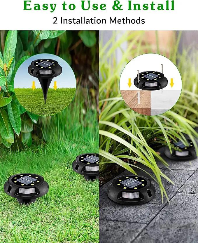 Biling Solar Pathway Lights Outdoor Uplight Sidelight, 12 Packs Blue Bright Solar Ground Lights Walkway Lights Waterproof Solar Deck Lights for Yard Walkway Garden Halloween Decorations by GreenHaven Gardens