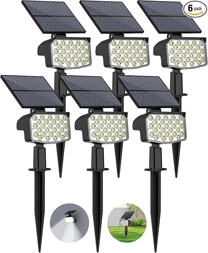 WELALO Solar Spot Lights Outdoor, 6 Pack/3 Modes Solar Landscape Spotlights, Adjustable Solar Powered Security Lights, IP65 Waterproof Wall Lights Solar Lights Outdoor for Walkway/Yard/Garden/Driveway by GreenHaven Gardens