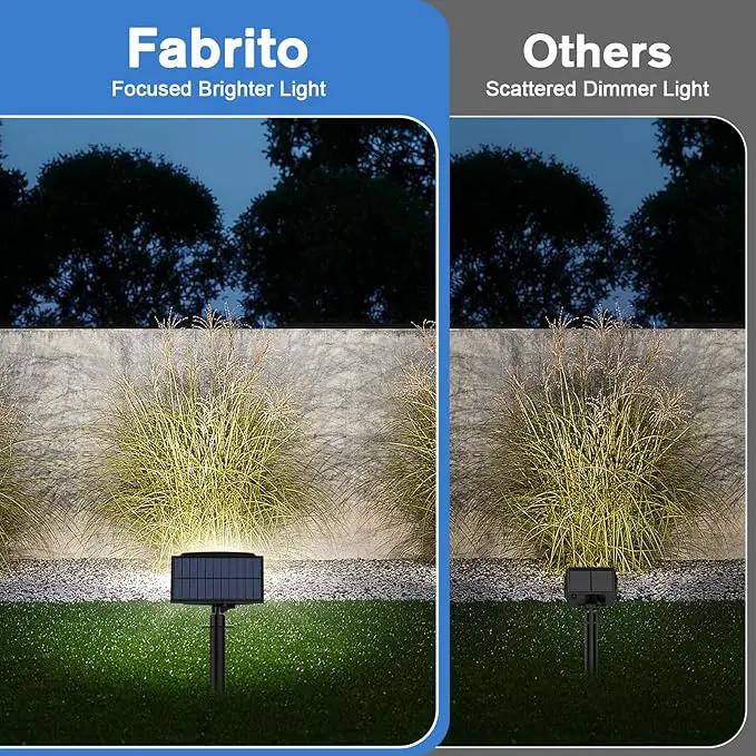 Fabrito Solar Spot Lights Outdoor 136 LEDs, Large Area Lighting Solar Lights Outdoor, 2 Pack IP65 Waterproof Landscape Spotlights Auto On/Off for Yard, Garden, Pathway, Plants,Tree (Cool White) by GreenHaven Gardens