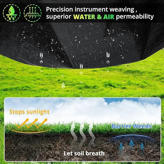 6FT x 300FT Weed Barrier Landscape Fabric, 3.2oz Heavy Duty Woven Geotextile with 60 U-Shaped Pegs & Pre-Printed Cutting Lines, Ground Cover Colth Garden Bed Liner for Landscape, Driveway, Greenhouse by GreenHaven Gardens