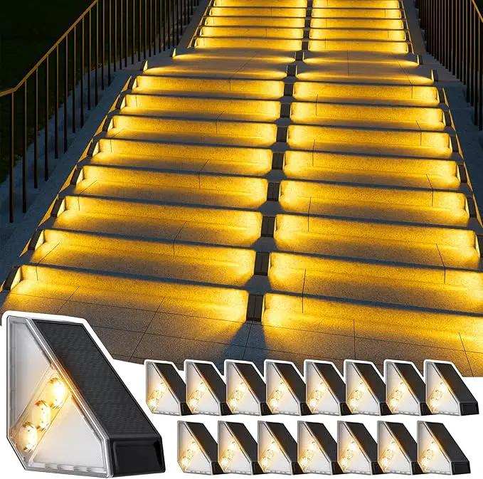 JSOT Solar Step Stair Lights Outdoor Waterproof for Yard Lighting Decor, 16 Pack Solar Powered Deck Fence Lights Outside, Solar Garden Lights for Backyard, Front Porch Step, Balcony, Wall, Patio by GreenHaven Gardens