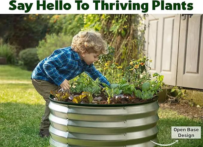 Galvanized Raised Garden Beds Outdoor // 2×2×1 ft (2-Pack) Planter Raised Beds for Gardening, Vegetables, Flowers // Large Metal Garden Box (Silver) // Patented Tool-Free Design by GreenHaven Gardens