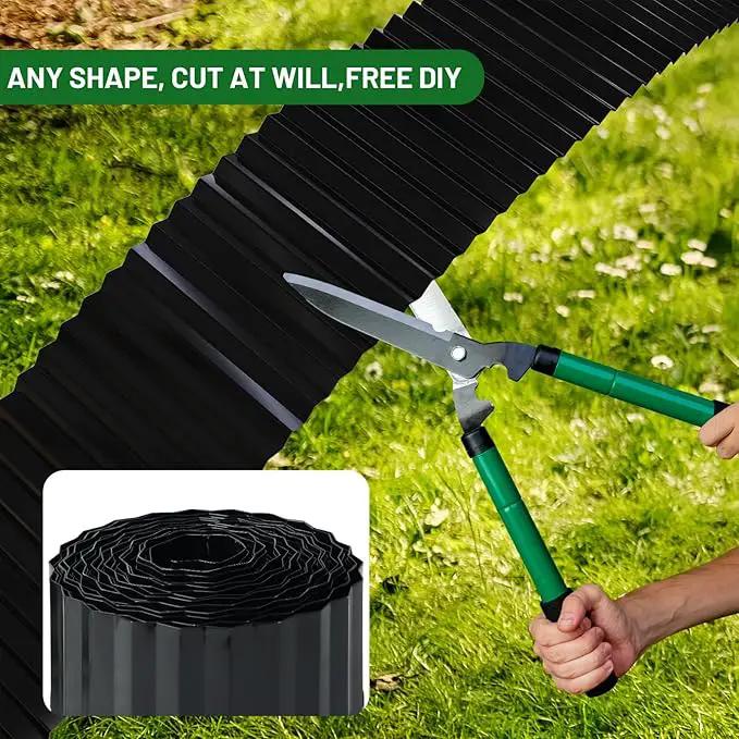 SnugNiture Corrugated Metal Garden Edging,6" x 50' Sturdy Lawn Edging Border,Landscape Edging Border for Lawn, Flower Bed,Garden and Yard(Brown) by GreenHaven Gardens