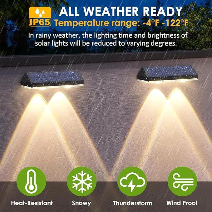 Solar Fence Lights Outdoor - 2700/4000/6000K 3 Mode, IP65 Waterproof Fence Solar Lights Outdoor, Fence Light Solar Powered for Outside, Backyard/Railing/Step/Patio/Stair Railings and Wall (8 pack) by GreenHaven Gardens