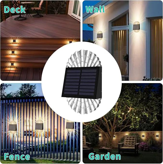 Solar Deck Post Lights, 4 Pack for Fence, Garden, Yard, Patio Decor - Outdoor Waterproof LED, Warm White by GreenHaven Gardens