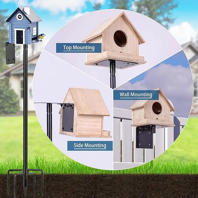 Ottsuls Bird Feeder Pole, 109 Inch Heavy Duty Bird House Pole Kit for Outdoors, with 5-Prong Base Feeding Station for Wild Birds Watching, Adjustable Feeder Stand (House Not Included) by GreenHaven Gardens