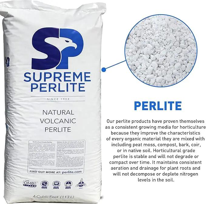 Supreme Horticulture Coarse Grade Perlite 4 Cubc Foot 113 Liters 120 Quarts - Indoor & Outdoor Use Coarse Grade by GreenHaven Gardens