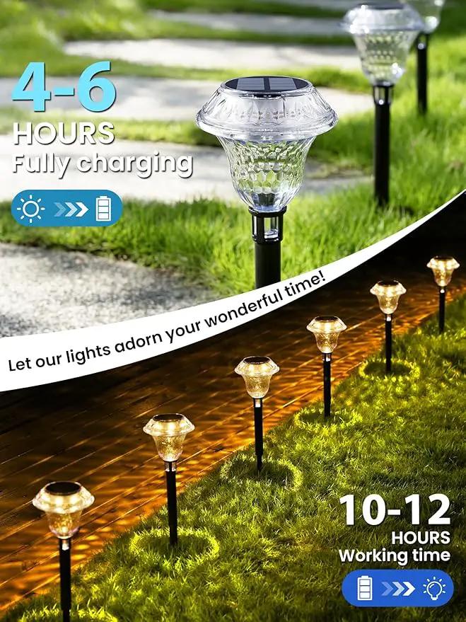 SOLPEX Solar Pathway Lights Garden Decor for Yard, Garden Lights Solar Powered Waterproof Landscape Lighting, Solar Outdoor Lights Porch Decor for Path Walkway Driveway (6 Pack Warm White) by GreenHaven Gardens