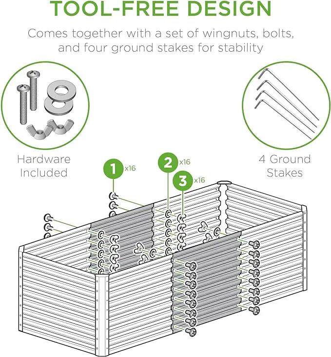 Best Choice Products 4x2x2ft Outdoor Metal Raised Garden Bed, Deep Root Planter Box for Vegetables, Flowers, Herbs, and Succulents w/ 119 Gallon Capacity - Peacock Blue by GreenHaven Gardens