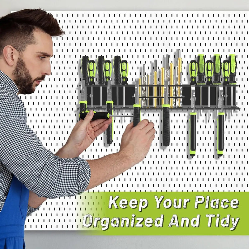 Screwdriver Holder Wall Mount,Heavy Duty Metal Utility Bit Organizer for Screw driver Pliers Drill Bits Small Tools,Screwdriver Organizer Suitable Garages Homes Workshops Sheds (54 holes 1pc) by GreenHaven Gardens